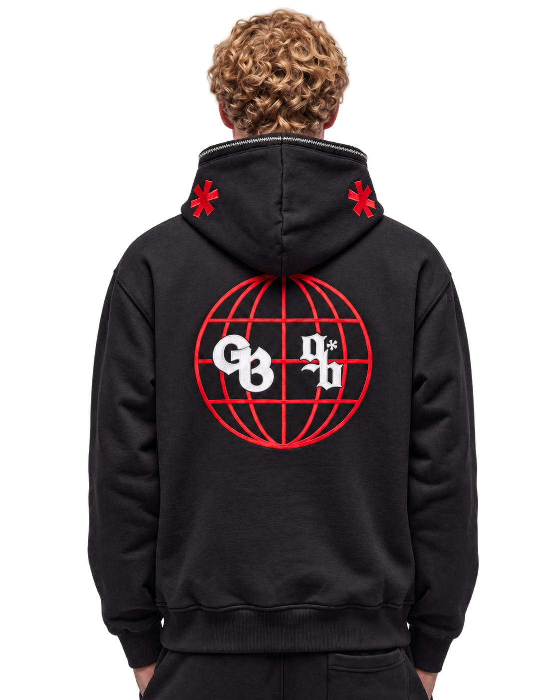 GENESIS Full-Zip Hoodie black model back view